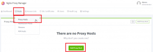 Proxy Host hinzufügen