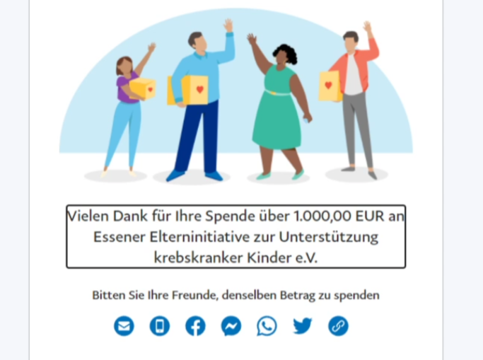 1000€ Speden an die Essener Elterninitiative