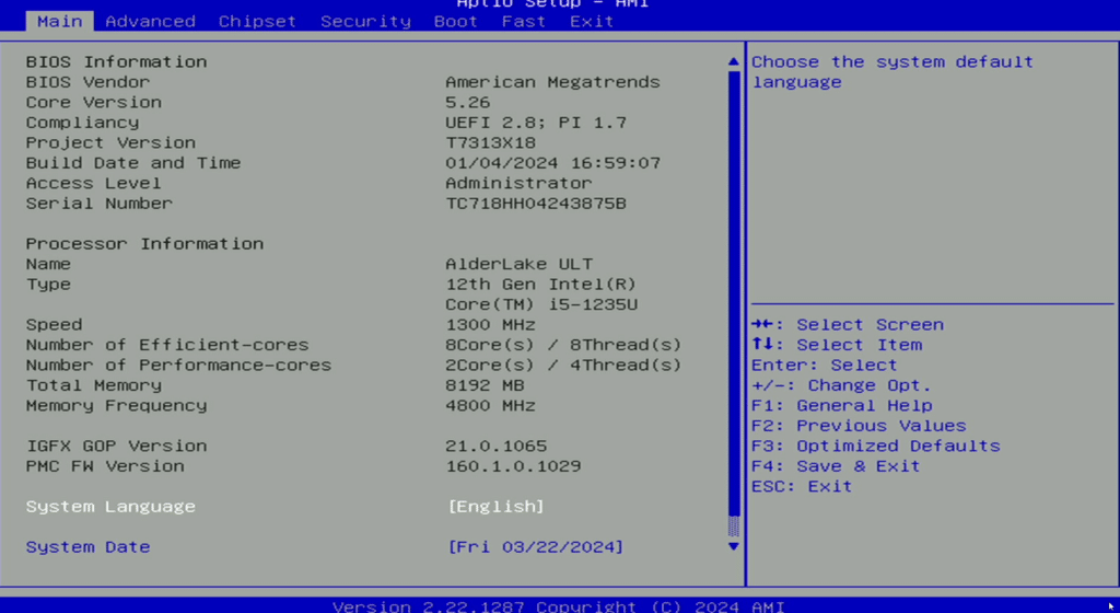 BIOS vom UGREEN DXP480T Plus