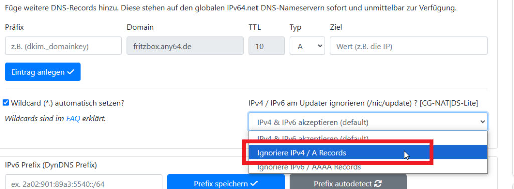 IPv6 Lösung DYNDNS