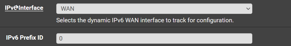 pfSense LAN IPv6 settings