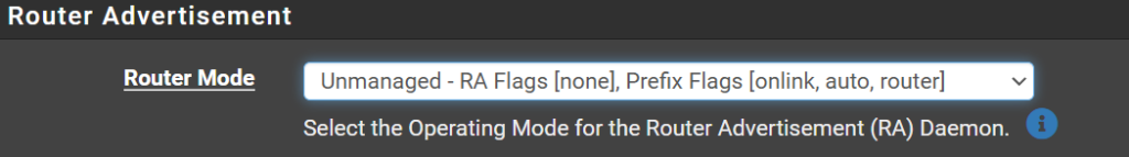 pfSense Router Advertisement