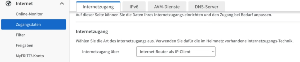 Fritzbox IP-Client Modus