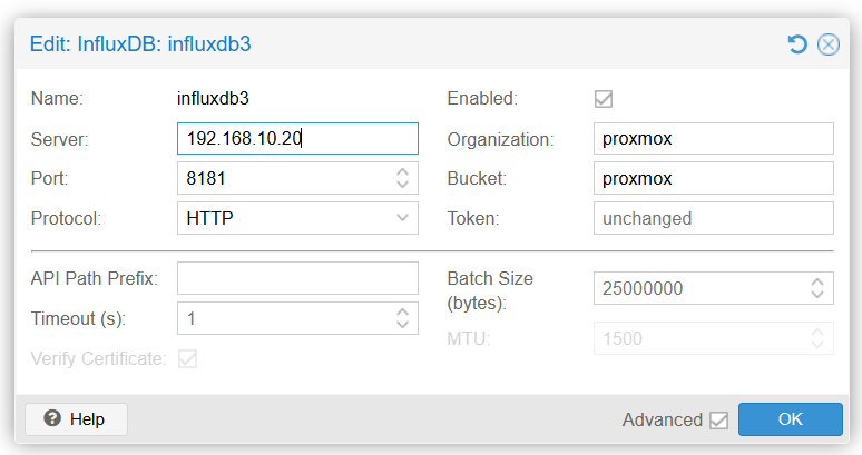 InfluxDB3 in Proxmox integrieren