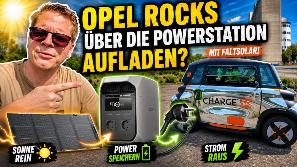 Opel Rocks Ecoflow Solar Auto laden